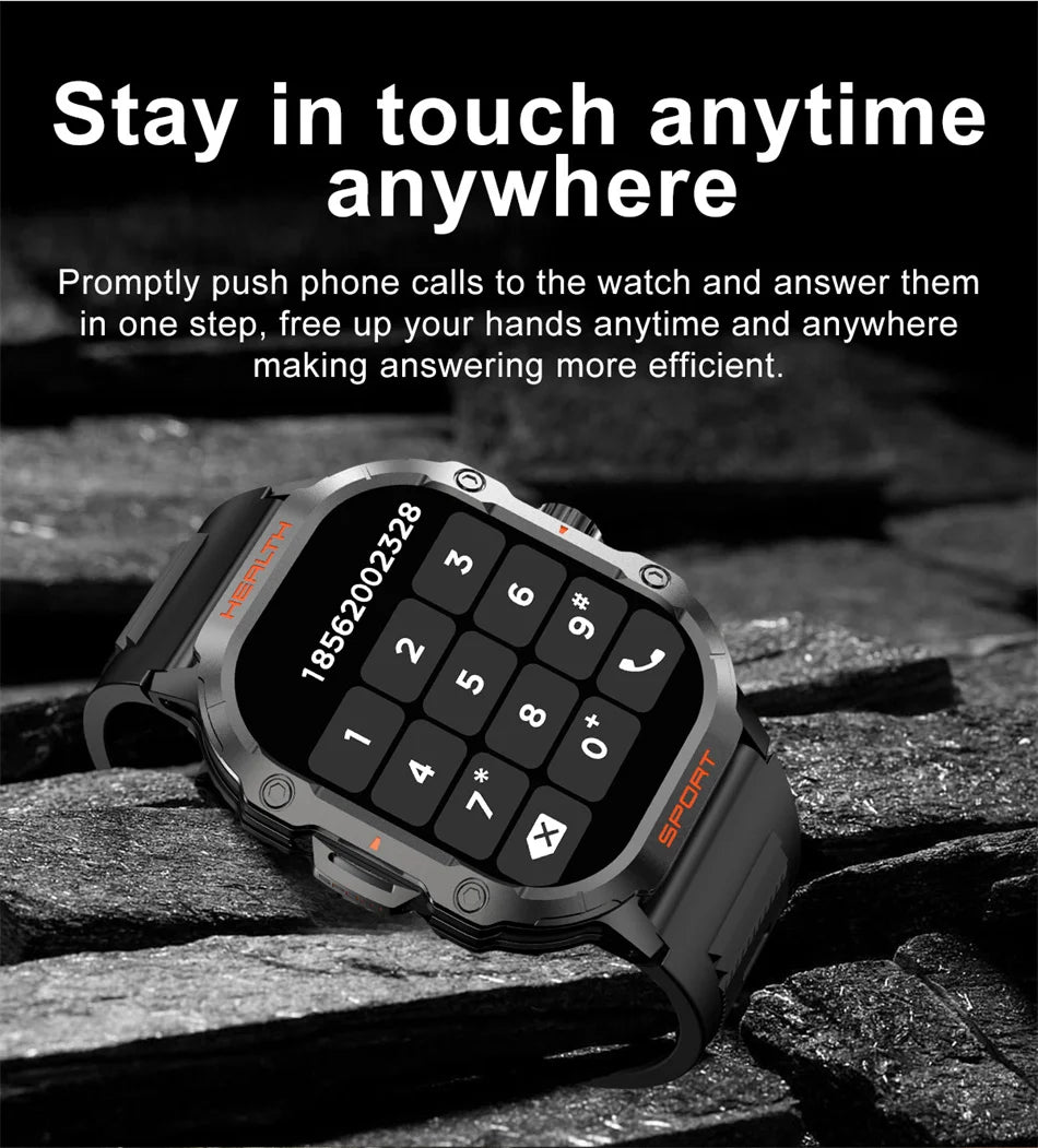 Rugged Military NFC Smart Watch Men AMOLED HD Screen Heart Rate Bluetooth Call Waterproof Outdoor SmartWatch 2024 New For Xiaomi