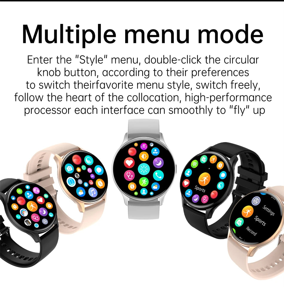 New 2024 AMOLED HD Screen Watch Women Bluetooth Call IP68 Waterproof Smartwatch Voice Control For Men Smart Watch Sports Record