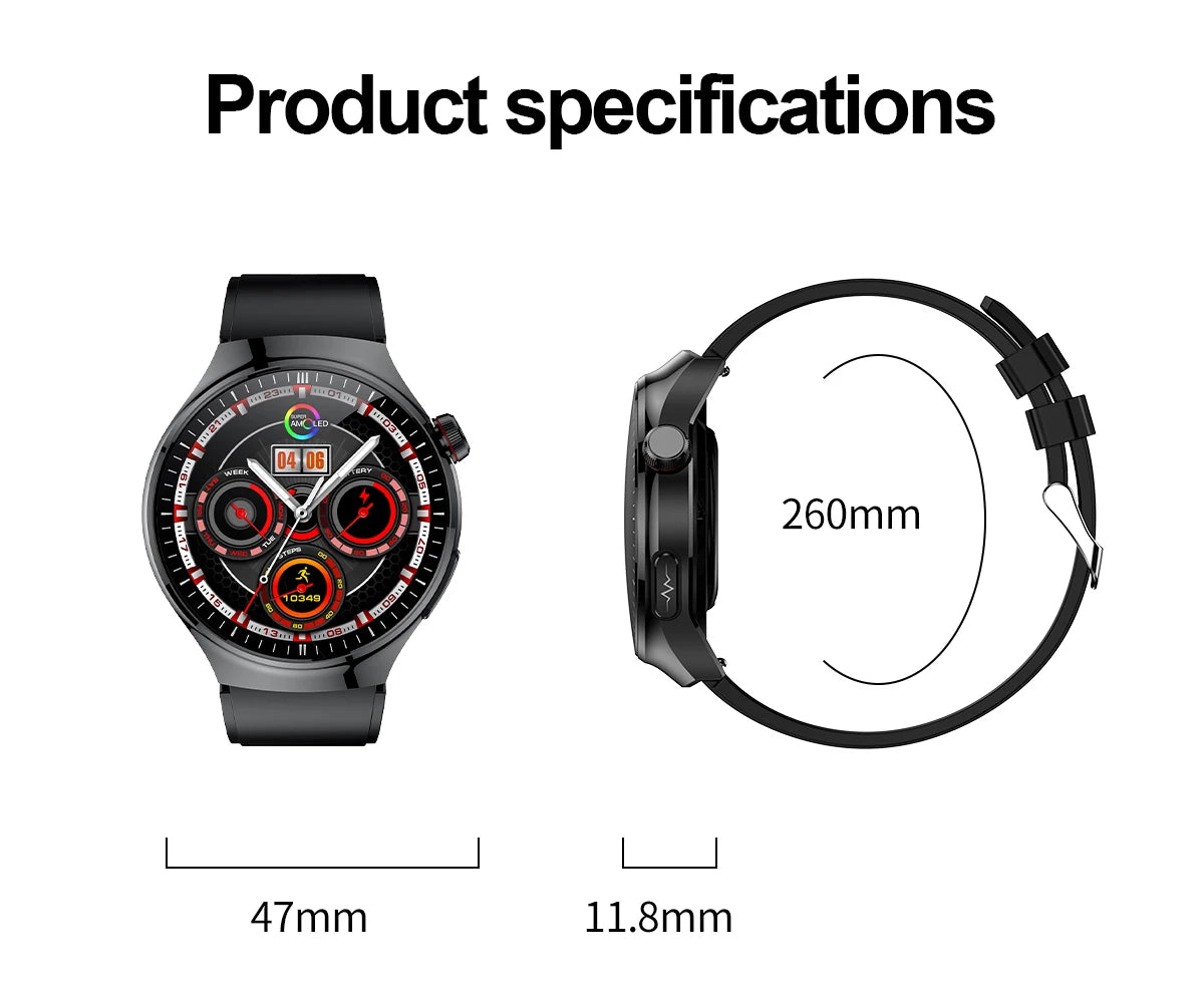 2024 New Blood Lipids Uric Acid Blood Glucose Smart Watch Men ECG+PPG+HRV Fitness Tracker Heart Rate Bluetooth Call Smartwatch