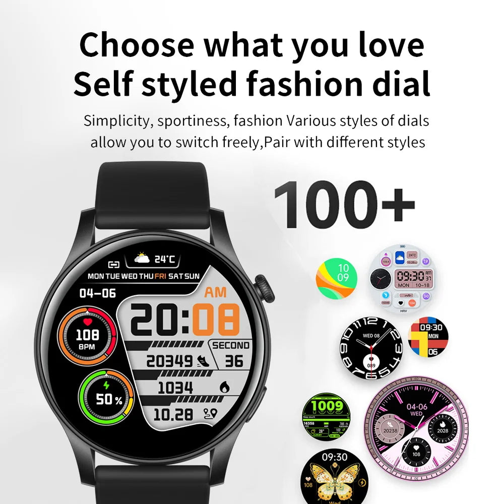 SKMEI 2024 Smartwatch 1.43'' AMOLED Display 107 Sports Modes Voice Calling Smart Watch Men Women Military Fun Games Wristwatches