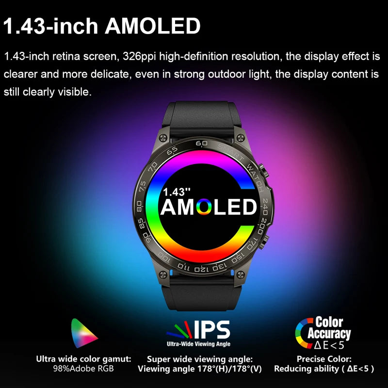 2024 New AMOLED Screen Always Display Time Smartwatch Men Women Siri Voice Assistant Waterproof Bluetooth Call Smart Watch Men