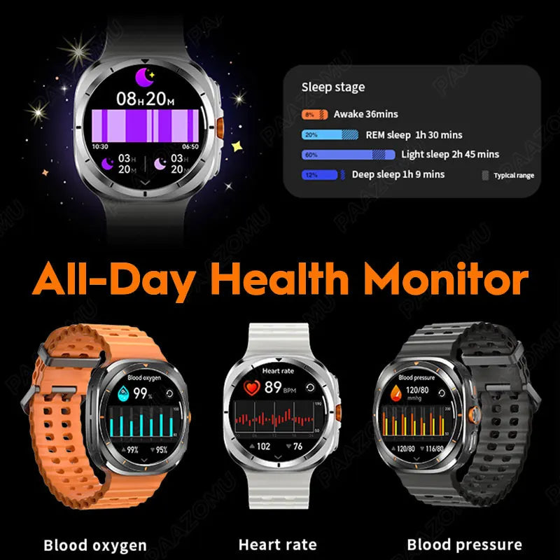 2024 New For Samsung Galaxy Watch 7 Classic Smart Watch Men women 1.43 inch HD AMOLED Voice Call NFC GPS Tracker Sport Watches