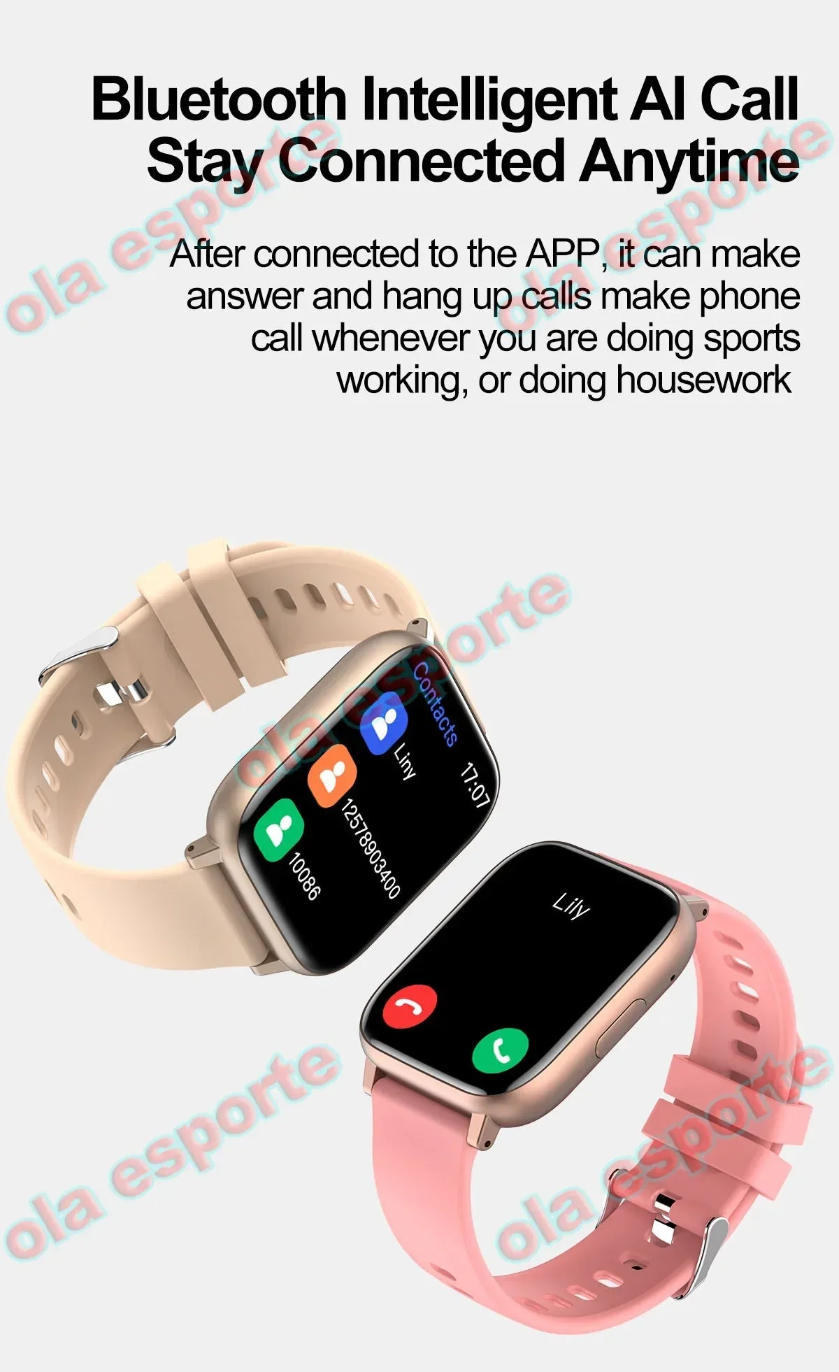 Men And Women Smart Watch Bluetooth Call Sleep Heart Rate Monitor Weather Outdoor Lady Smartwatch 1.77" For Android IOS 2024 New