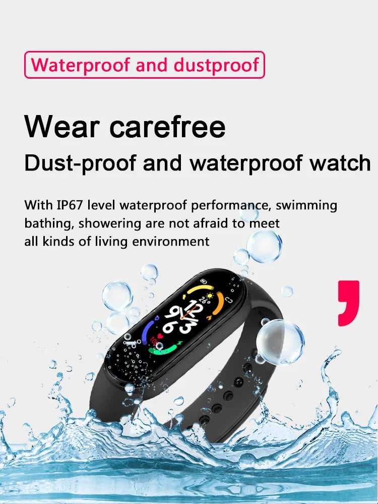 M7 Smart Wristband Heart Rate Blood Pressure Monitoring Smart Watch Men Women Fitness Tracker Watch Waterproof Sports Smartwatch