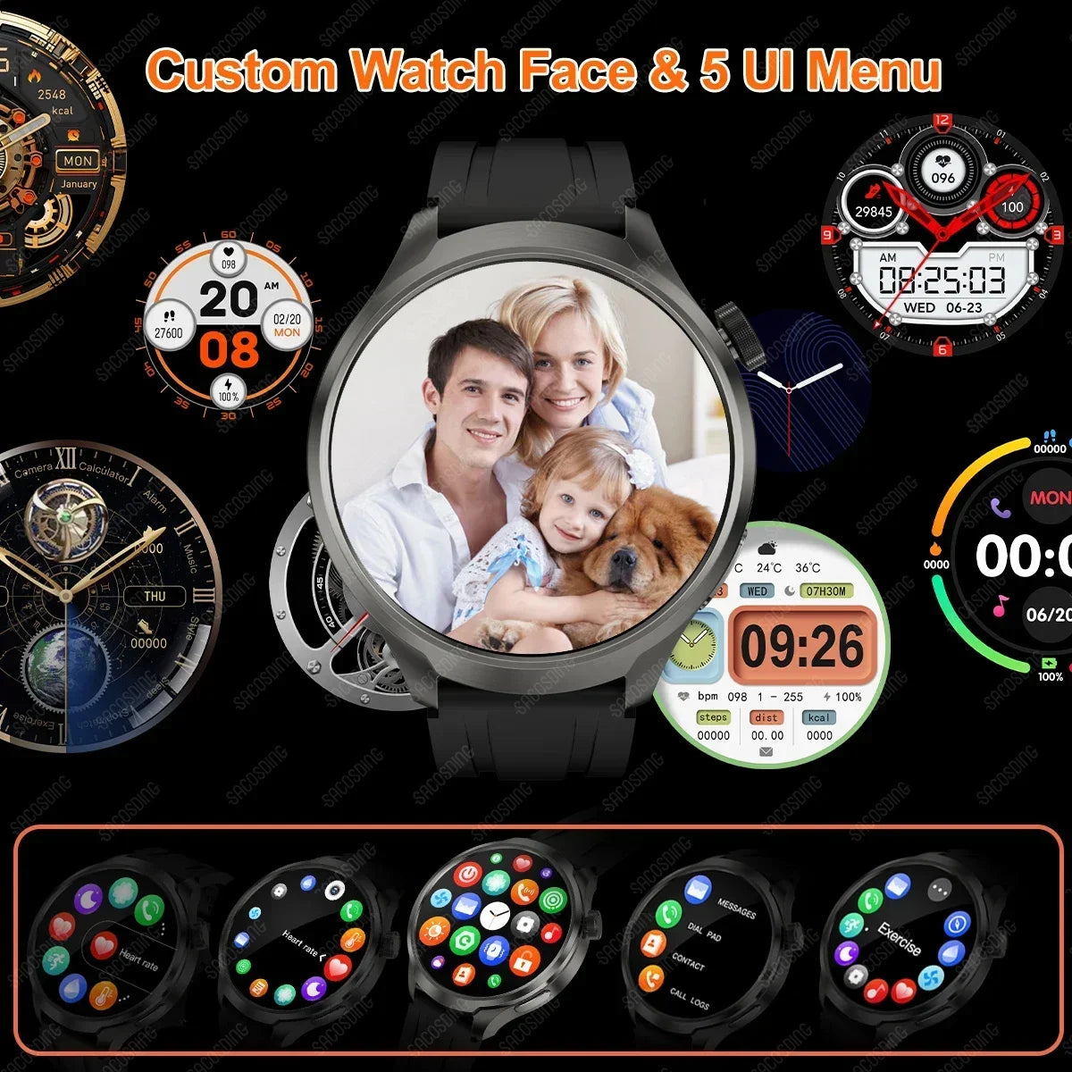 For HUAWEI GT4 Pro GPS SmartWatch Men AMOLED Screen Heart rate Bluetooth Call IP68 Waterproof Man NFC Smartwatches 2024 New