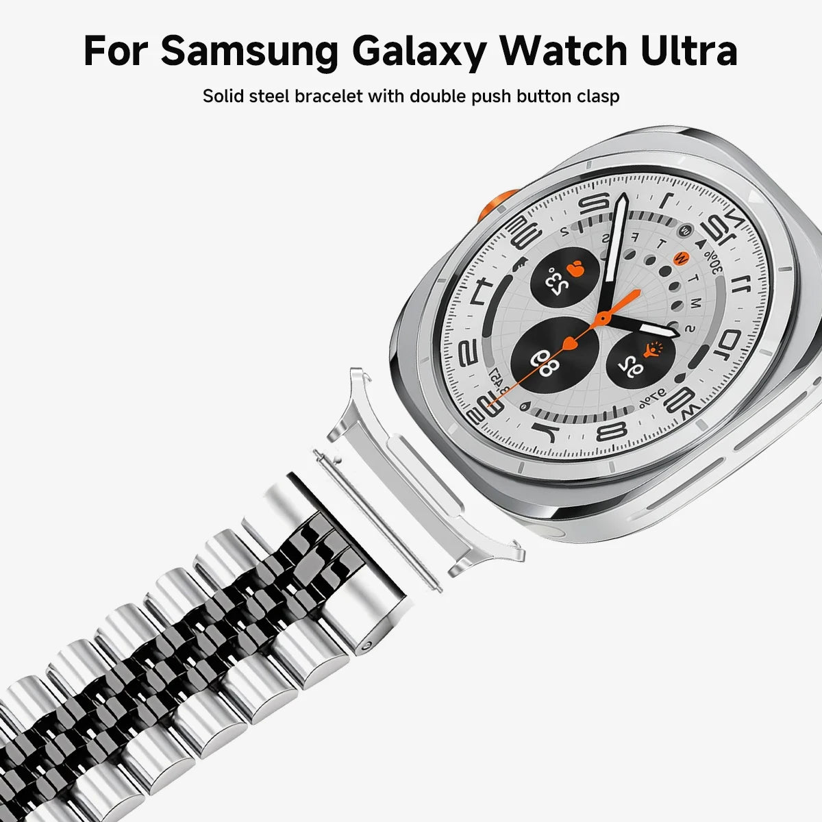 Stainless Steel Strap for Samsung Galaxy Watch 7 Ultra 47mm No Gaps Metal Band for Galaxy Watch 7 Ultra Quick fit Bracelet