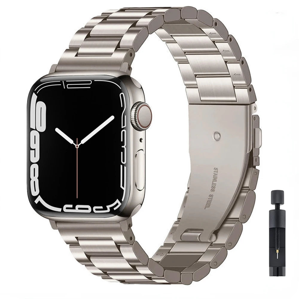 New Metal Strap for Apple Watch band 49mm 45mm 41mm 44mm 40mm 42 38mm Stainless steel Bracelet iWatch 7 6 5 4 3 SE 8 Ultra Strap