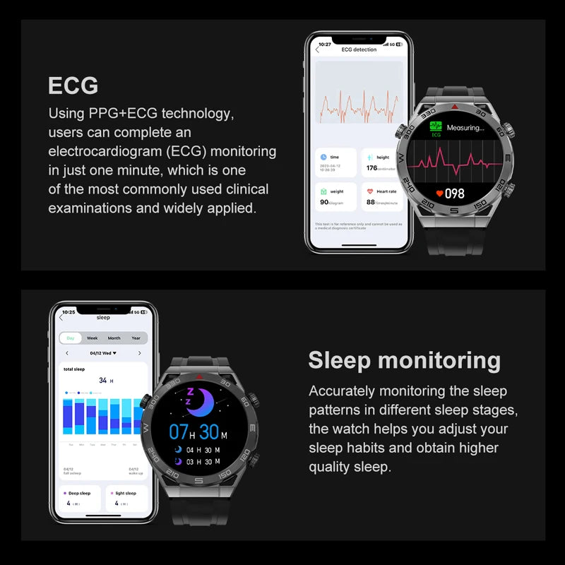 NFC ECG PPG Bluetooth Call Smartwatch GPS Tracker Motion Bracelet Fitness For Huawei Watches Ultimate Smart Watch Men 2024 New