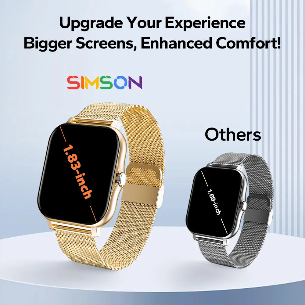 2024 NEW 1.83" SmartWatch Android Phone Color Screen Full Touch Custom Dial Smart Watch Women Bluetooth Call Smart Watch Men