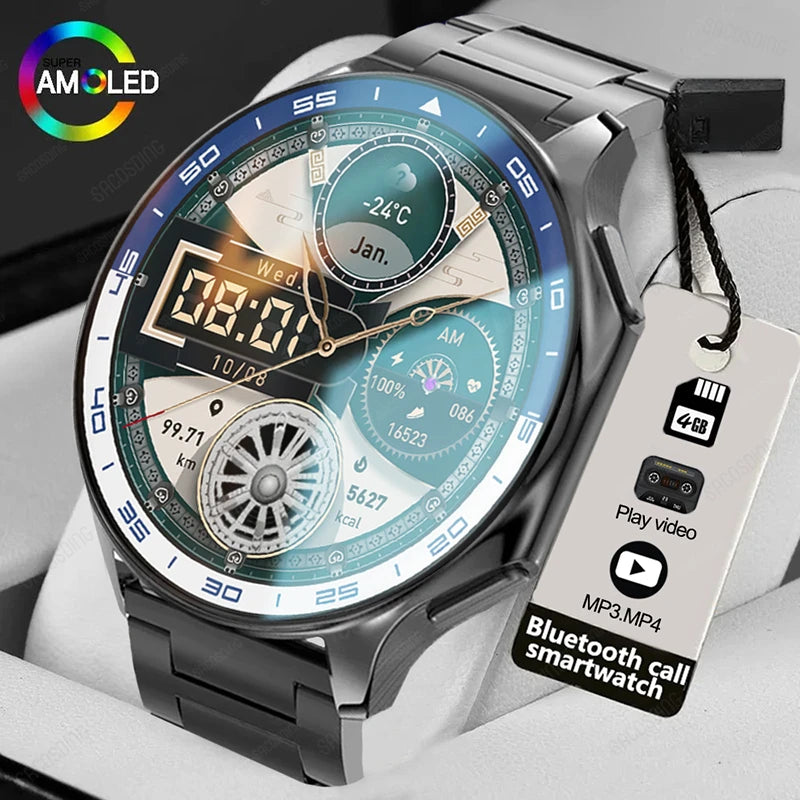 2024 New For HUAWEI Watch HighEnd Business Watch 4GB Memory HD Bluetooth Call Smartwatch Men Sports Fitness Waterproof TWS Watch