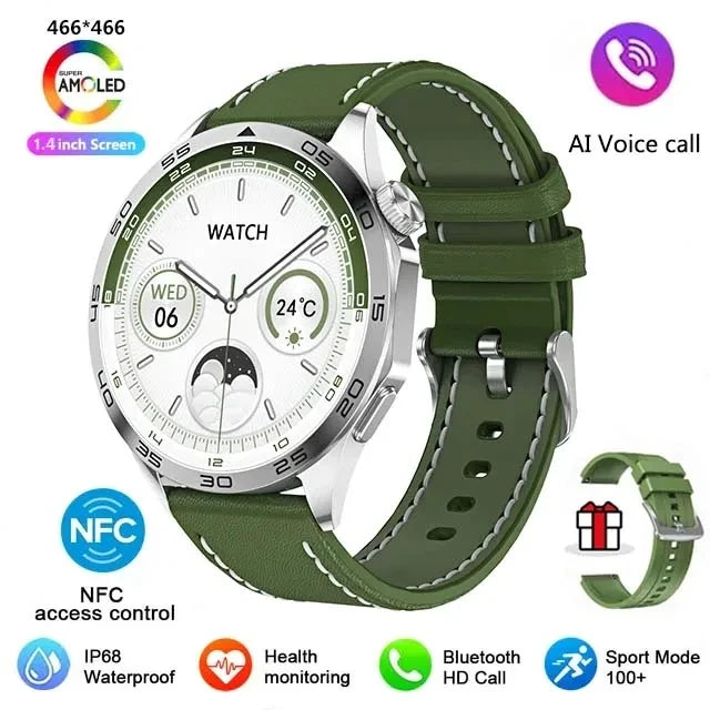 Original WATCH 4 Smart Watch Men AMOLED Screen GPS Sports Watch Tracker NFC Bluetooth Call Blood Sugar smartwatch 2024 New