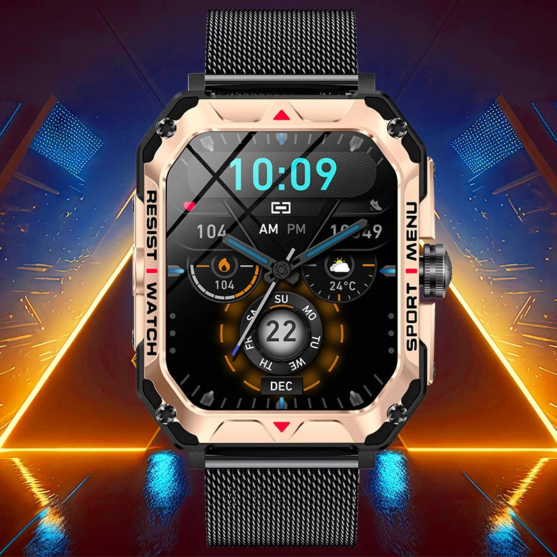 LIGE 2024 Men Smartwatch Outdoor Sport Bluetooth Call Fitness Smart Watch 2.02'' HD Screen Digital Watches for Android,iOS Phone