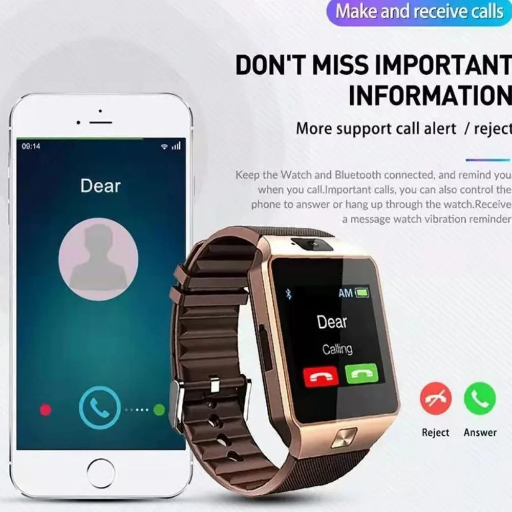 Men and Women's Smartwatch, Bluetooth Bracelet, Camera, Touch Screen, Compatible with TF SIM Card, Android, 2024