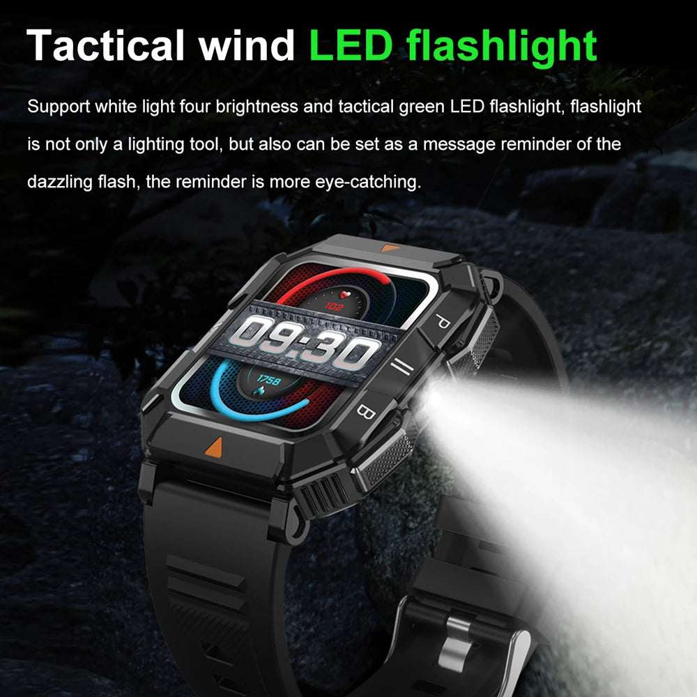 2024 New For Hauwei Xiaomi 1.83 inch Smart Watch Men LED Flashlight IP68 Waterproof Fitness Tracker Bluetooth Call Smartwatch