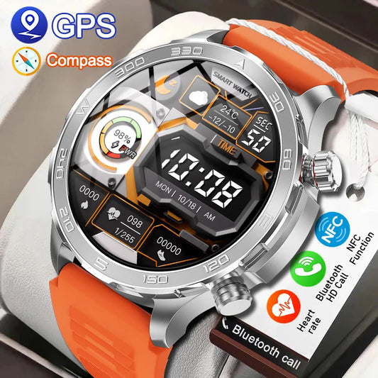 For Huawei Ultimate NFC Smart Watch Men Bluetooth Call Sport GPS Track Compass IP68 Waterproof Smartwatch 2024 AMOLED Watches