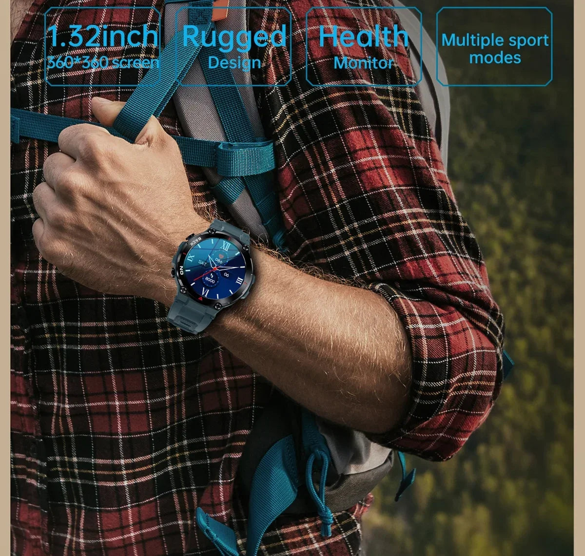 New 2024 GPS Smart Watch Men Outdoor Sport Waterproof Smartwatches Fitness Modes Bracelet Blood Pressure 480mAh Battery Watches