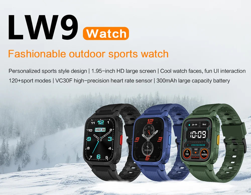 2024 New Smart Watch Men Women LW9 Fitness Tracker Bluetooth Call Heart Rate Blood Pressure IP68 Waterproof Sprots Smartwatches