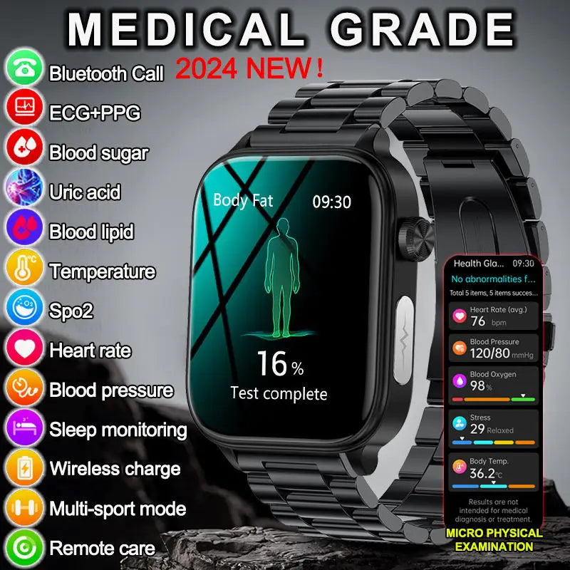 2024 New For HUAWEI Micro Physical Examination Health Smart Watch Men Blood Glucose Uric Acid Blood Lipid Monitoring Smartwatch