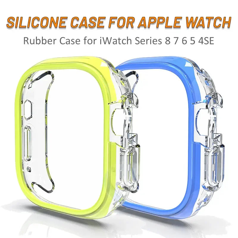 Cover for Apple Watch Ultra 2 49MM 41mm 45mm Silicone Case Frame Protective Bumper Rubber iWatch Series 9 8 7 6 5 4 SE 44MM 40MM