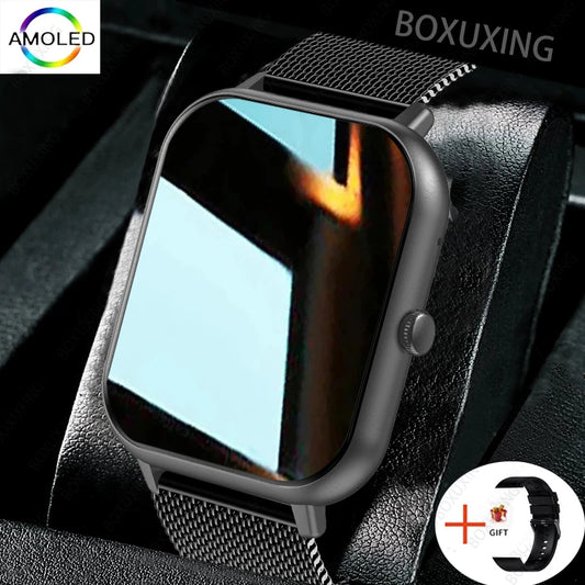 2024 New Health Bluetooth Call Smart Watch For Android IOS Waterproof Smart Clock Fashion Men Smartwatch Customizable Wallpapers