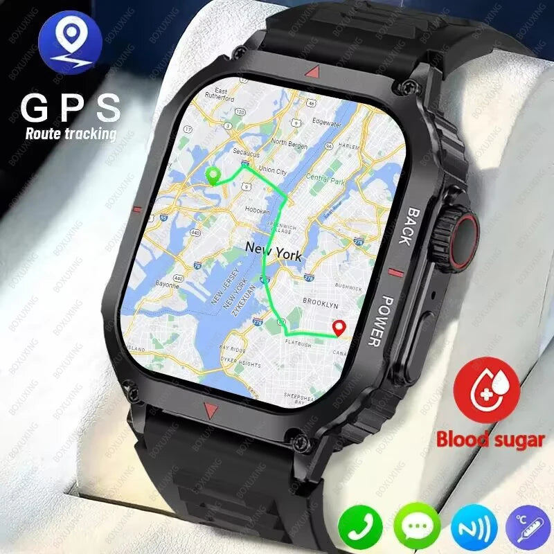 2024 New Smart Watch 1.95 Inch Screen Bluetooth Call Voice Assistant Watch GPS Sports Fitness IP68 Waterproof Smartwatch For Men