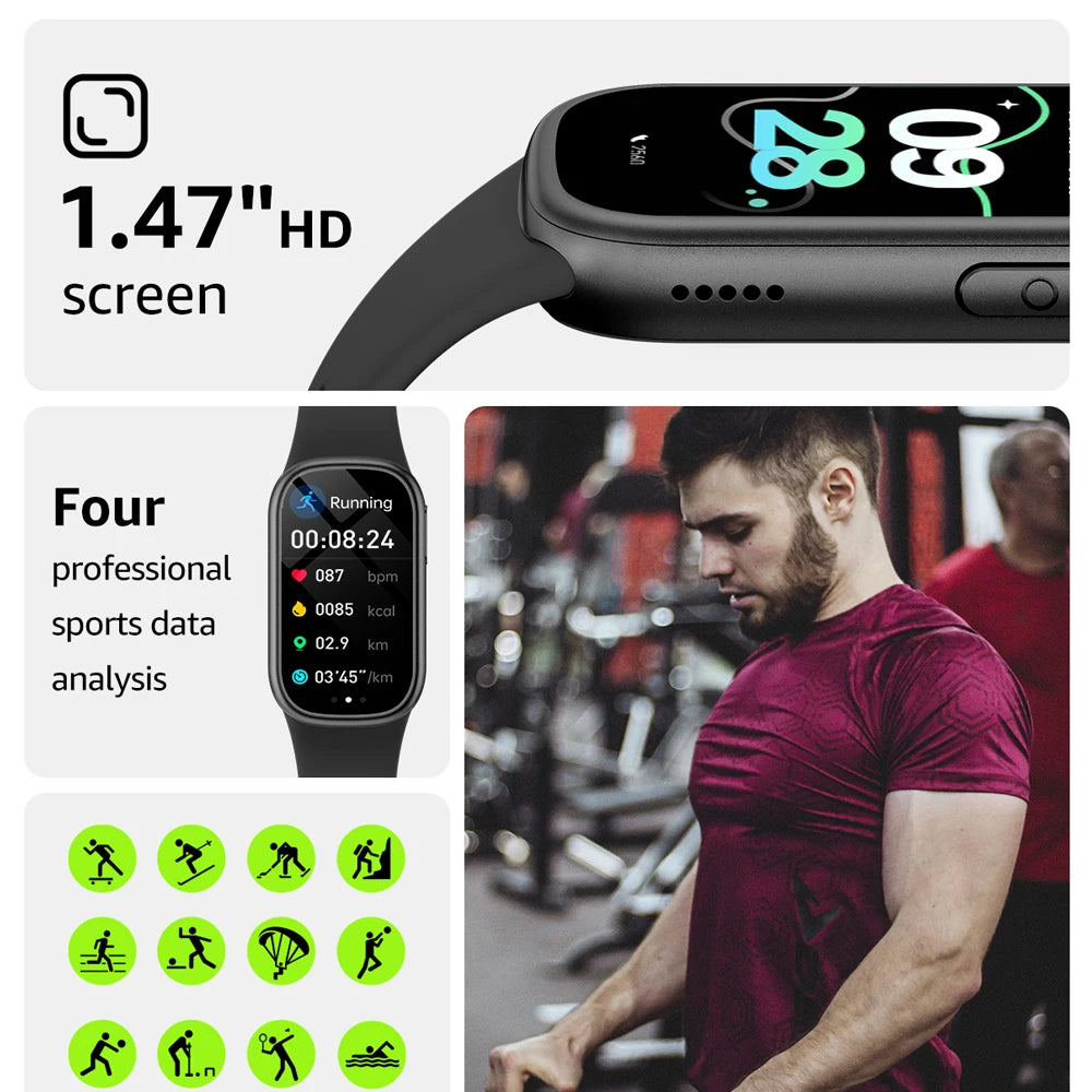 2024 B7 Smart Watch Man Woman Bluetooth Call Heart Rate Fitness Tracker Sports Full Tcuch Screen Bracelet For ios Android Phone