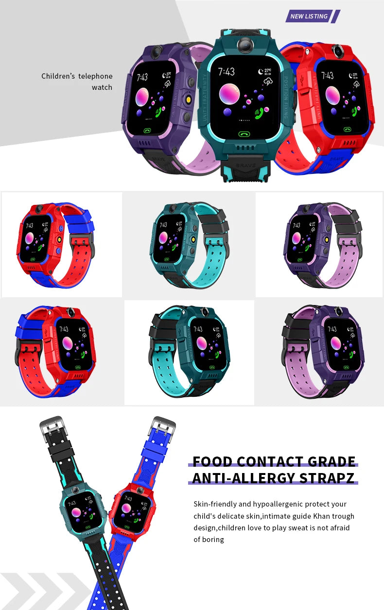 Kids Smart Watch 2023 New Sim Card Smartwatch For Children Sos Call Phone Camera Voice Chat Photo Boy Girl Gift Color Screen Q19