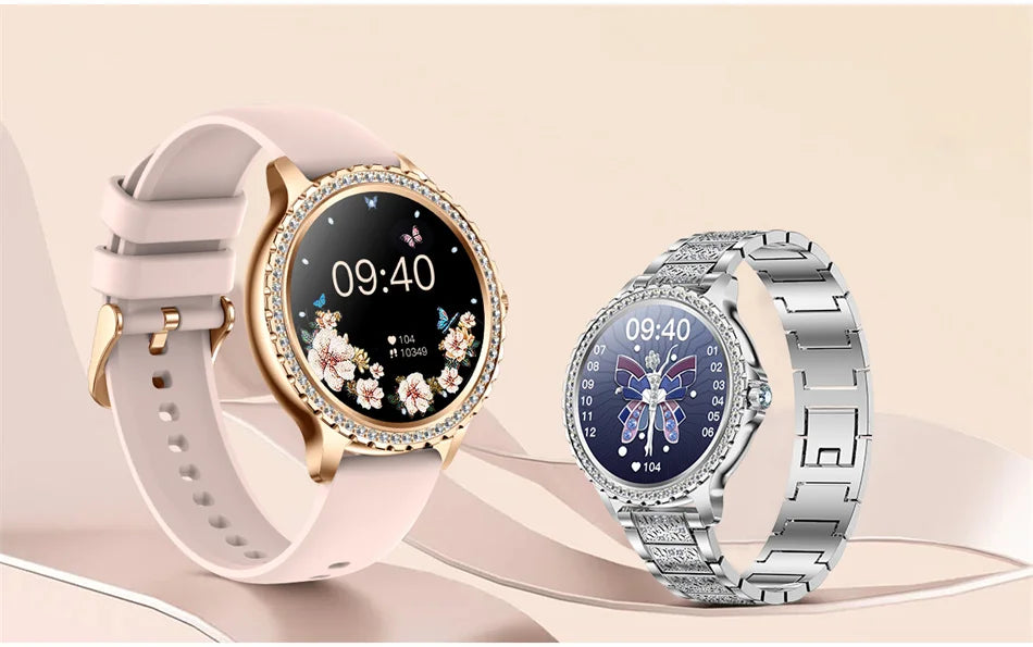 2024 New 360*360 HD Screen Diamond Bracelet Smartwatch Women Health Monitoring Waterproof Bluetooth Call Fashion Smart Watch Men