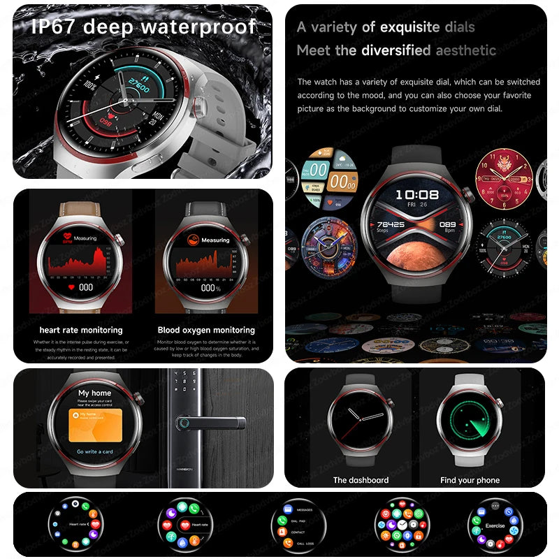 2024 New Original For WATCH4 PRO Smart Watch Men Watch 4 Pro AMOLED HD Screen Bluetooth Call GPS NFC Heart rate Sport SmartWatch