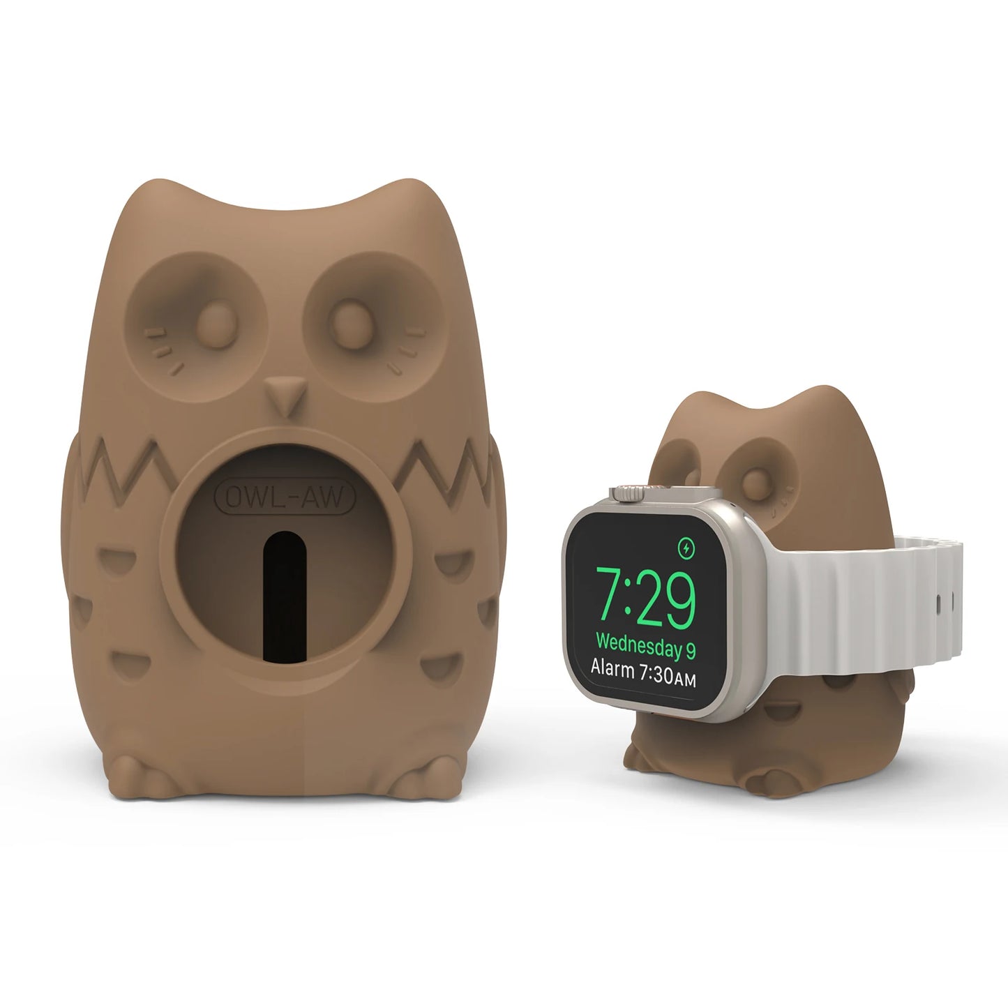 Cartoon Owl Ornament Charger Stand for Apple Watch All Series 9 8 7 Ultra SE Samsung Galaxy 5 6 Soft Silicone Station Decoration