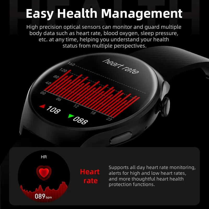 2024 New Bluetooth Call Smart Watch Men Waterproof Sport Fitness Tracker Weather Display Man Smartwatch Android IOS Watch