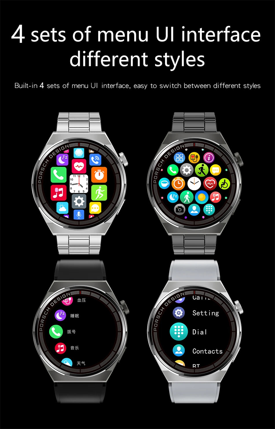 2024 AMOLED HD Screen fashion Men Watch Bluetooth Call Business Smartwatch Sports  380mAh Large Battery Capacity Multiple dial