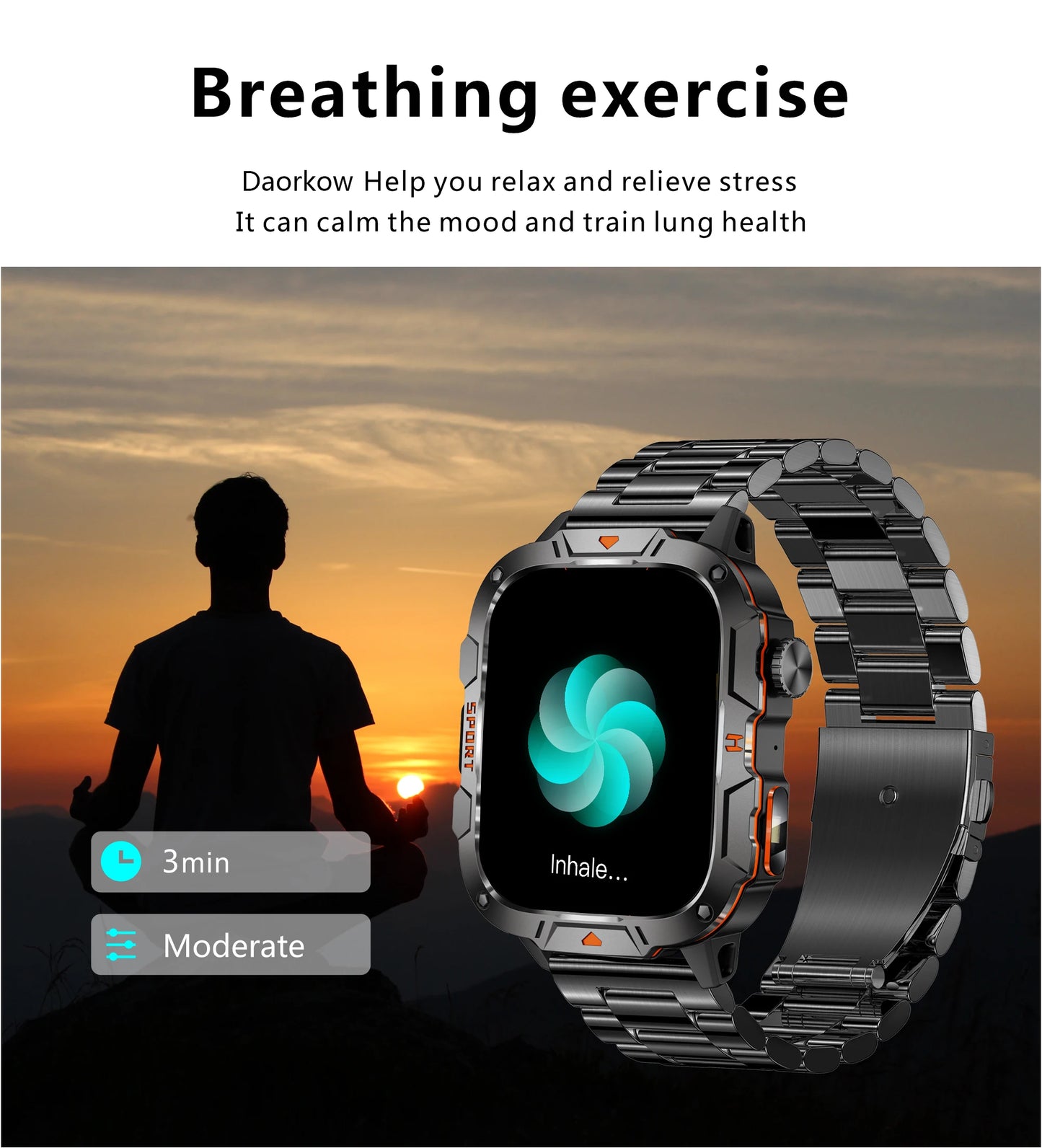 2024 Outdoor Smart Watch Men 2.01" Screen 3ATM Waterproof Watches Bluetooth Call Ai Voice Sport Smartwatch for Android IOS Phone