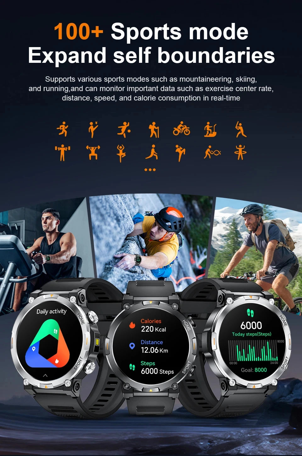 LIGE Smart Watch Men Flashlight Bluetooth Call Sleep Health Monitor Watches Man Sports Waterproof AMOLED Screen Smartwatch 2024