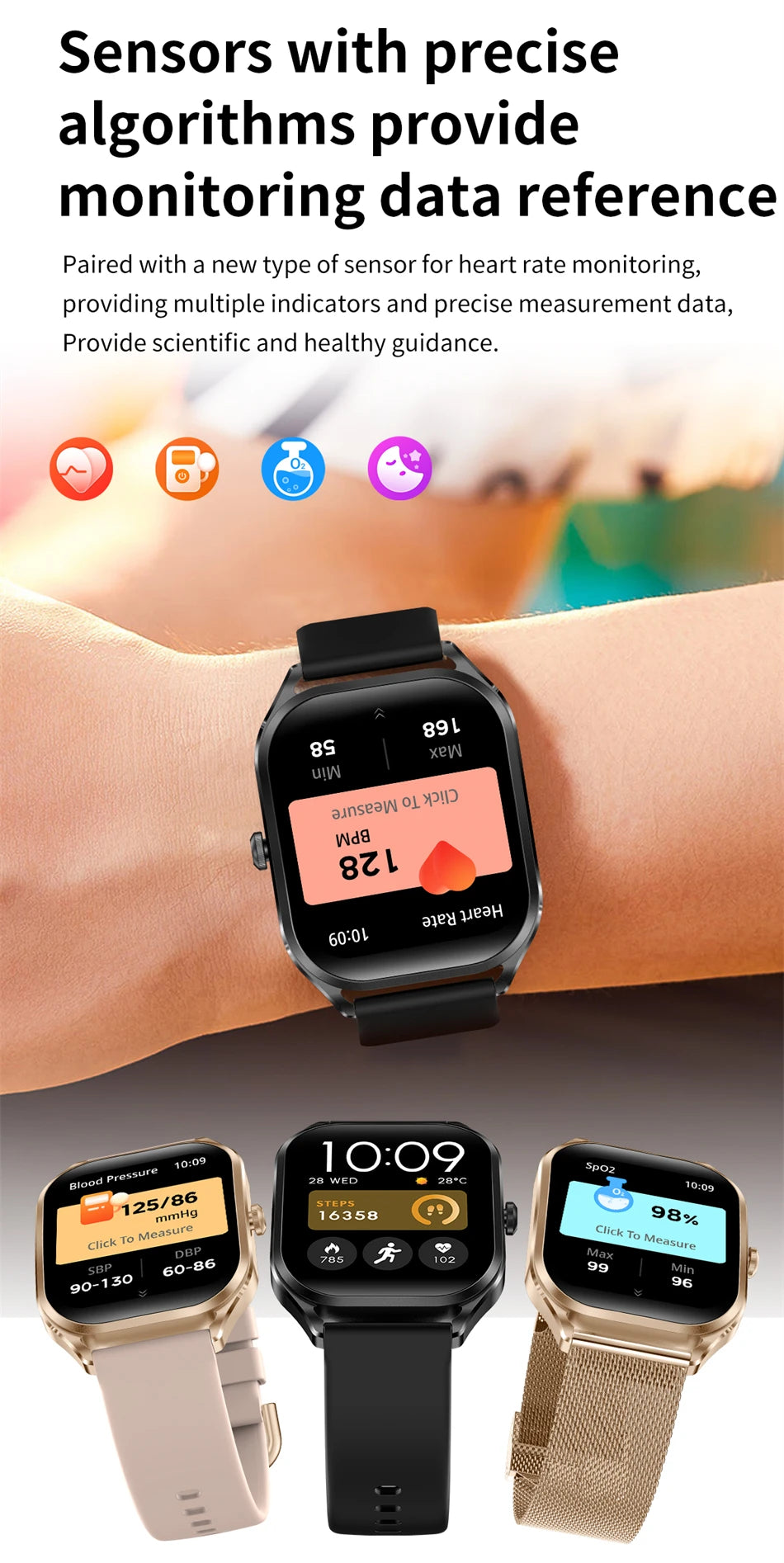 New 2.01" 3D Curved Screen Women Smart Watch 2024 Smartwatch BT Call Sports Waterproof Bracelet Sleep monitoring Watches For Men