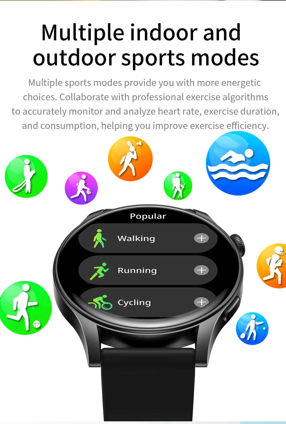 Smart Watch Sports For Women Men 2024 Blue Tooth Call 1.43'' AMOLED Screen Waterproof Heart Rate Voice Assistant Smartwatch