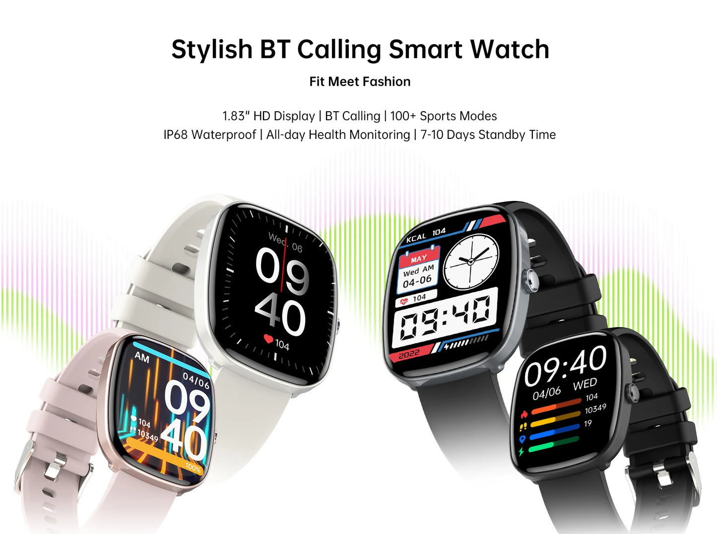 2024 Bluetooth Call Smart Watch NFC Function Weather display  Waterproof Sport Watch For Women Men Blood pressure Smartwatch