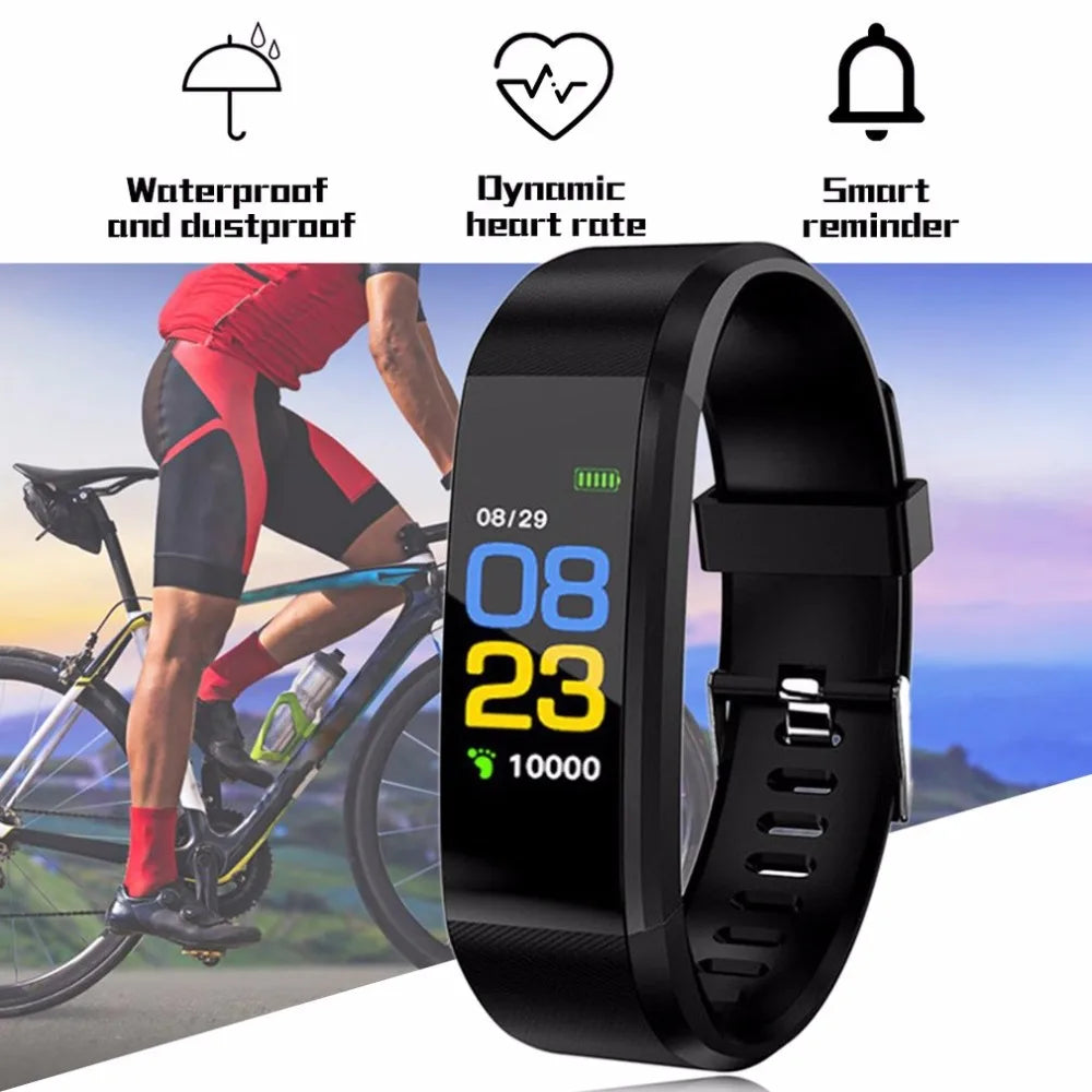 ID115 PLUS Smart Sports Bracelet Bluetooth Wristband Heart Rate Monitor Fitness Tracker Band Watch For IOS Android Phones