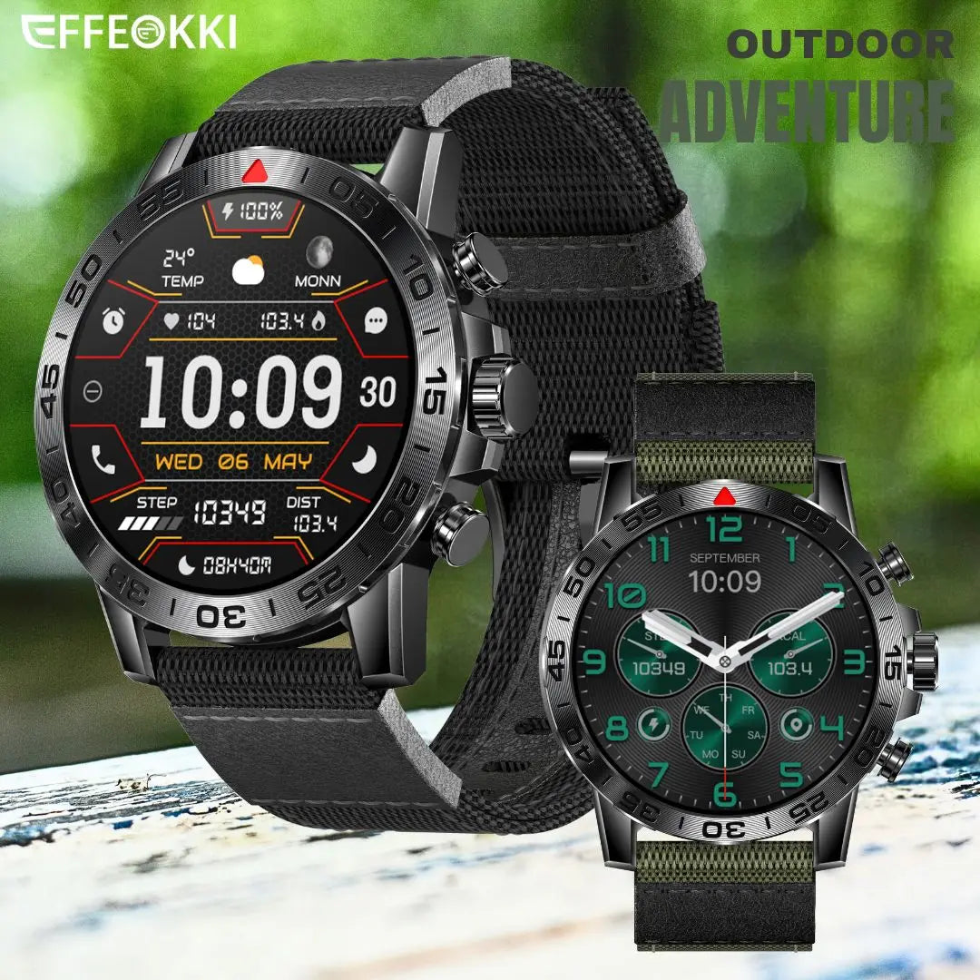 2024 Outdoor Smartwatch For Men Heart Rate Sports Sleep Monitor Big Rugged Smart Watch Compatible With Android Ios