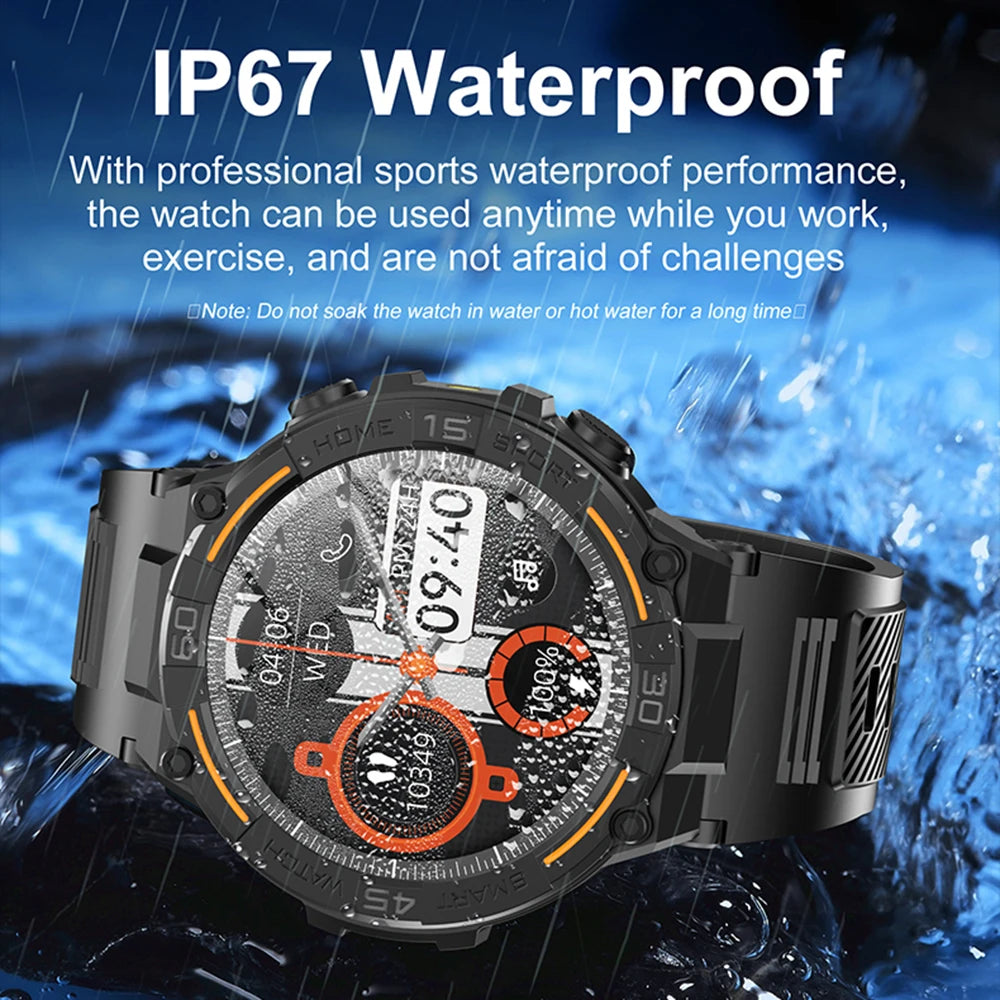 Smart Watch Men Bluetooth Call IP67 Waterproof Outdoor Sports Fitness Heart Rate Blood Oxygen Sleep Monitoring Smartwatch 2024