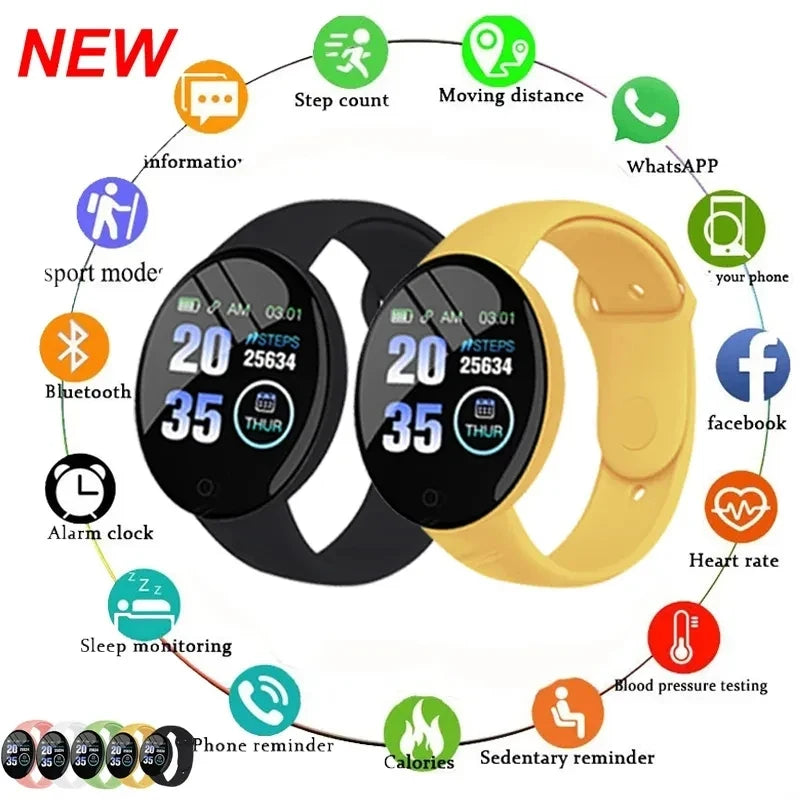 D18 Smart Watch Men and Women Sports Smart Bracelet LED B41 Smartwatch Waterproof Smart Touch Screen Bracelet Smartband 2024 New