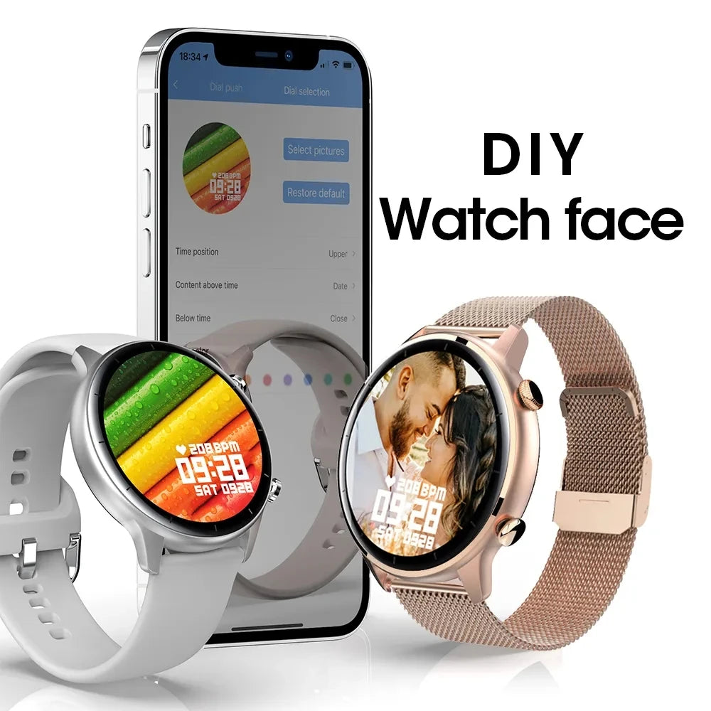 2022 New Woman Smart Watch With Make Calls Men Women Smartwatch Blood Pressure Sports Fitness Tracke For Android Samsung Apple