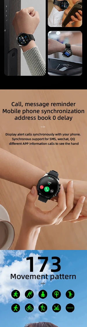 Hello W1 Amoled Screen Bluetooth Call Smartwatch Men Sports Voice Assistant Offline Music Smart Watch for Android IOS 2024