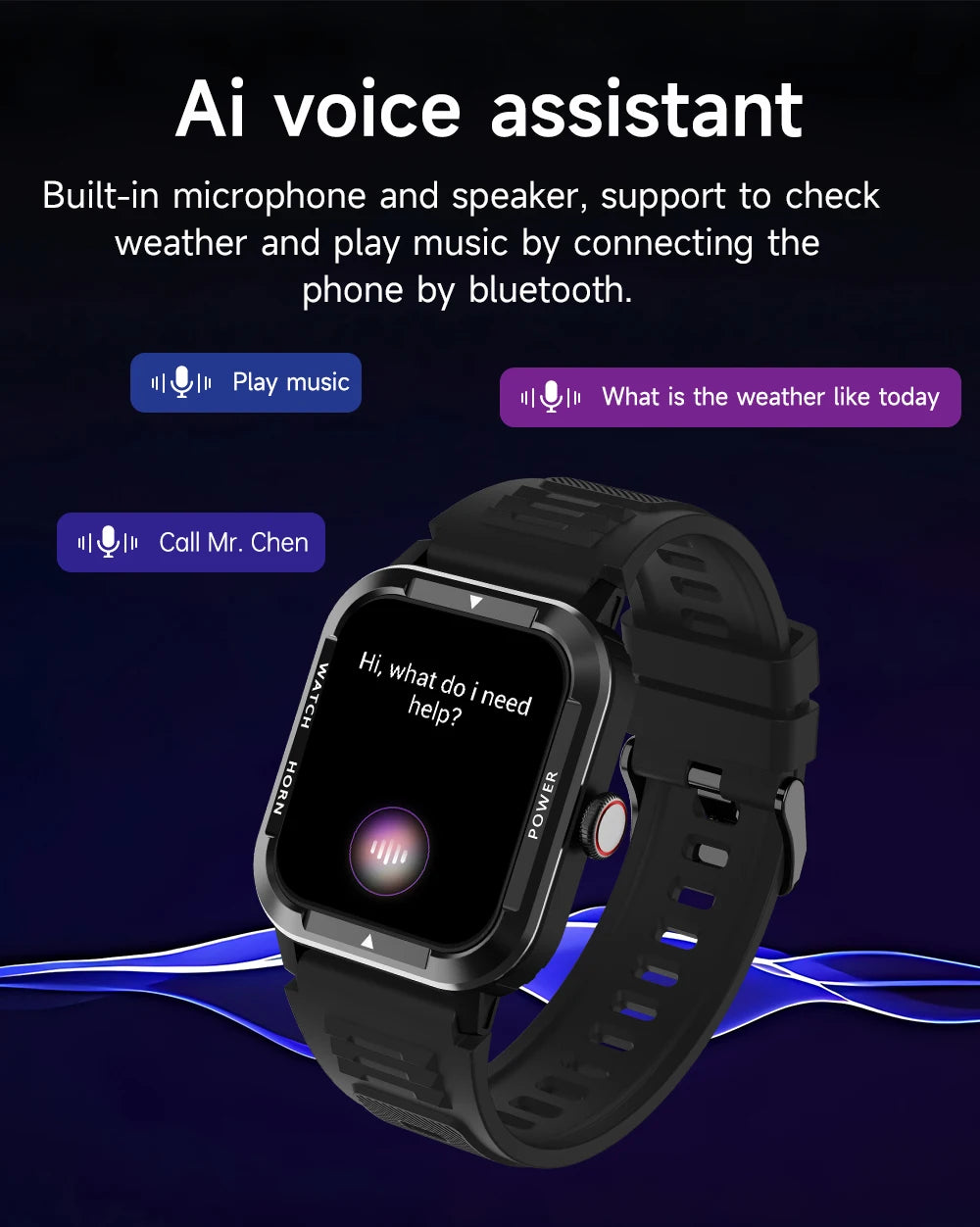 2024 Smart Watch Men Blood Glucose Bracelet Fitness Tracker Sports Watch Bluetooth Call Smart Clock Blood pressure Smartwatch