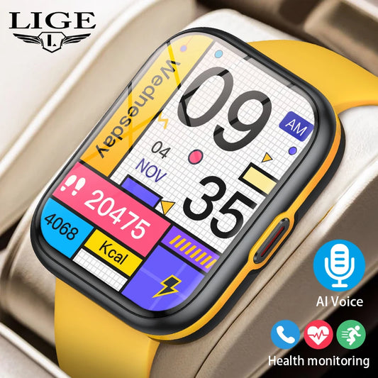 LIGE NFC Smart Watch Men Women Waterproof Bluetooth Call Smartwatch Heart Rate Sports Fitness Tracker Watch For Android IOS 2024