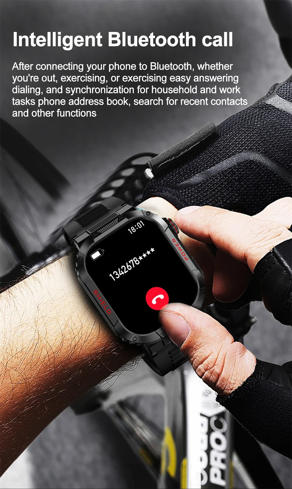 ChiBear New Smart Watch Men 1.96 Inch Screen 420 mAh Heart Rate Sport Waterproof Bluetooth Call Smartwatch For Android IOS 2024