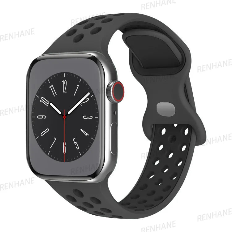 Sport Strap for Apple Watch Ultra 49mm Series 9 8 7 41mm 45mm 44mm 40mm 38MM 42MM Breathable wrist Bracelet iWatch 6 SE 5 3 Band