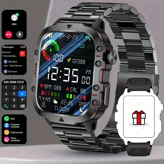 2024 New Men Smart Watch Bluetooth Call AI Voice 100+ Sport Modes 420mAh Big Battery Sport Waterproof SmartWatch For Android IOS