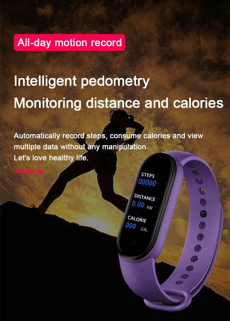 M7 Smart Wristband Heart Rate Blood Pressure Monitoring Smart Watch Men Women Fitness Tracker Watch Waterproof Sports Smartwatch