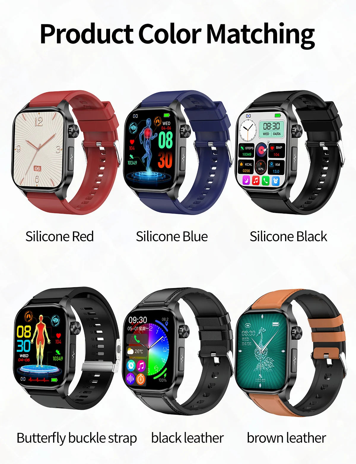 2024 New AMOLED Smart Watch Men Ecg Watches Heart Rate Blood Glucose Lipids Uric Acid Health Tracker SmartWatches for IOS Xiaomi